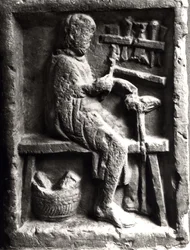 Shoemaker at work, relief from a Roman sepulchre